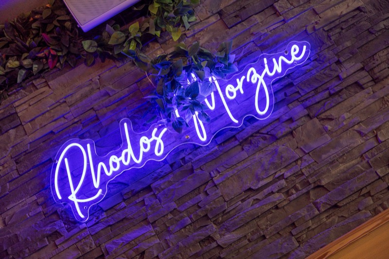 Rhodos Morzine neon sign