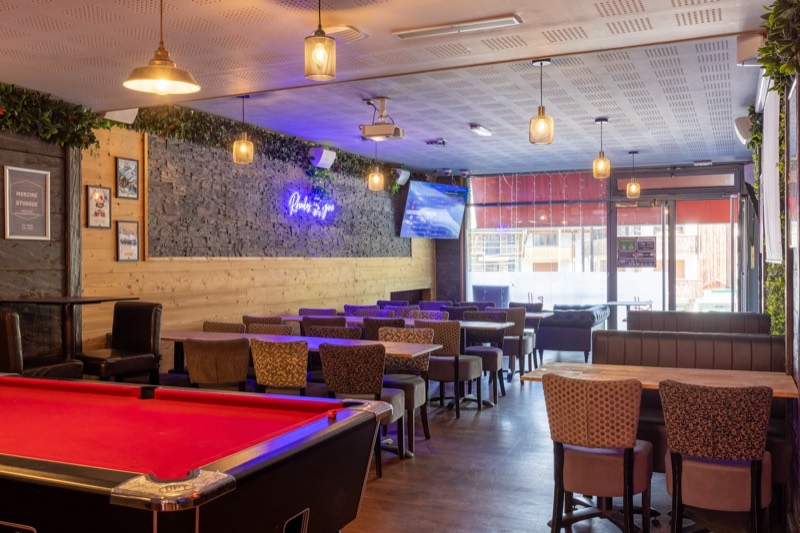 Pool table in the Rhodos bar